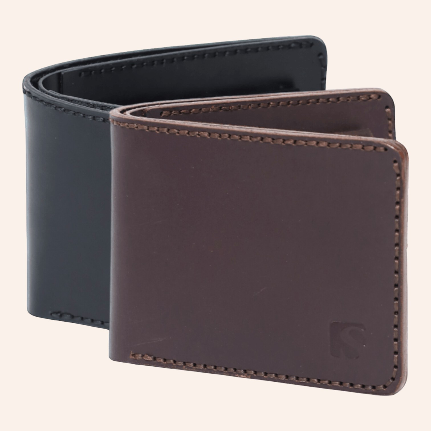 Genuine Handmade Cow Leather Wallet with Button Pocket