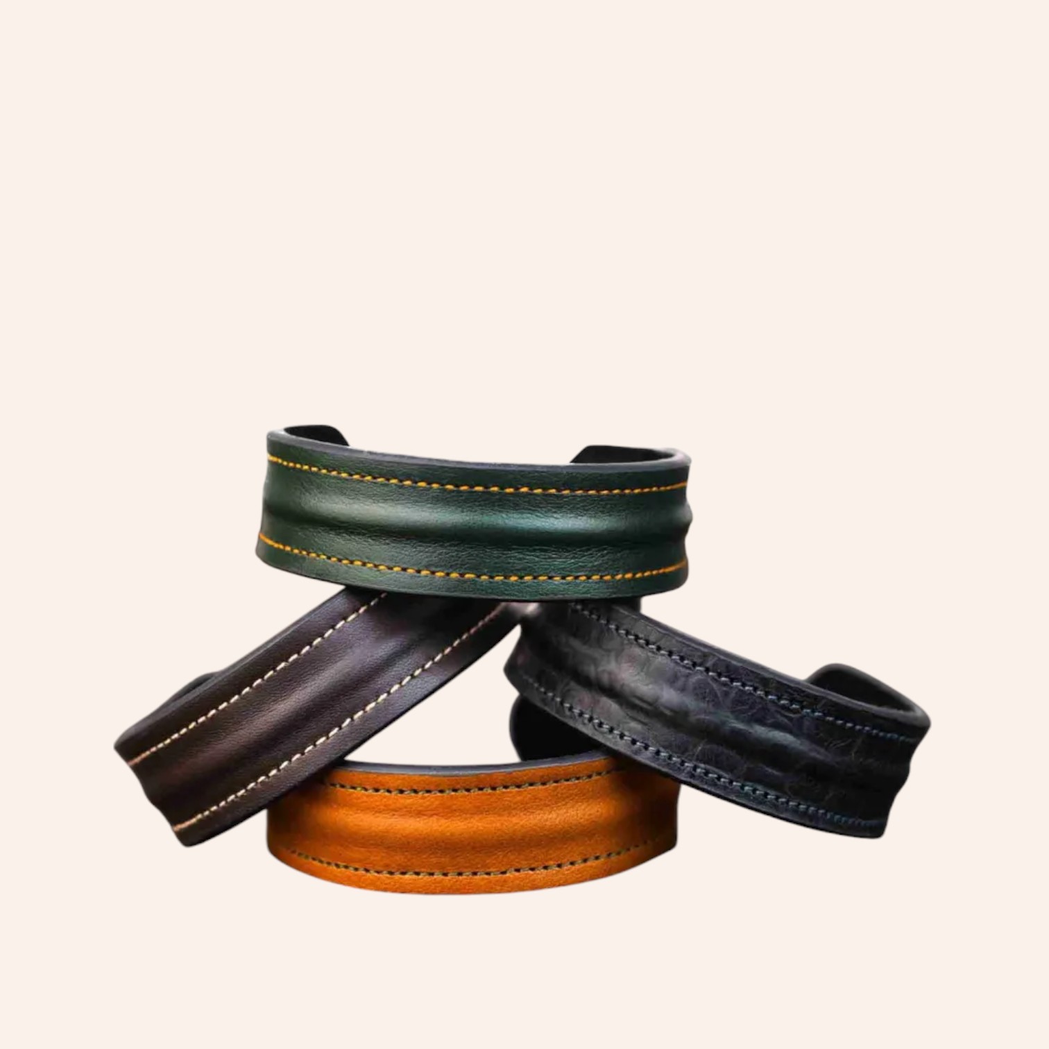 Handcrafted Brown Leather Cuff Bracelet