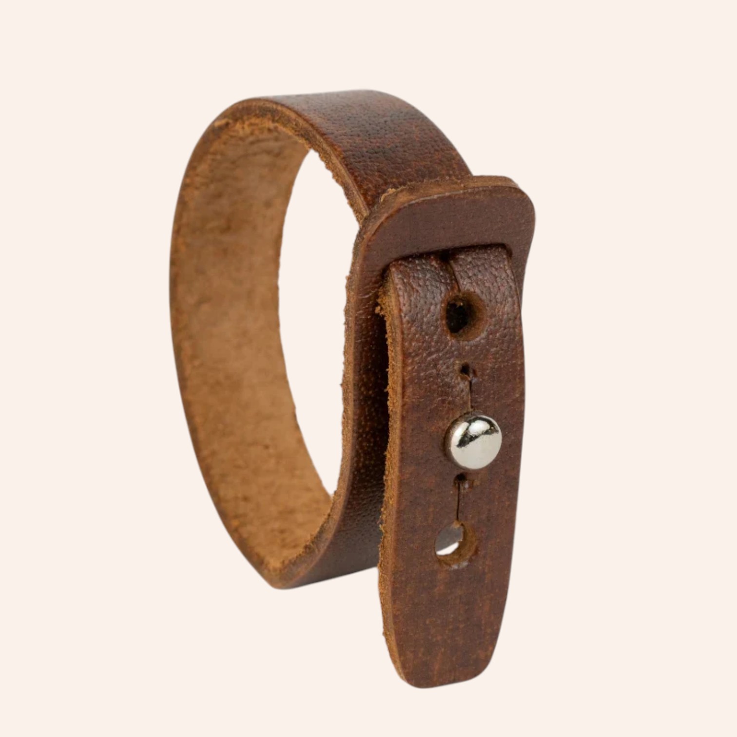 Minimalist Leather Cuff Bracelet with Metal Stud Closure