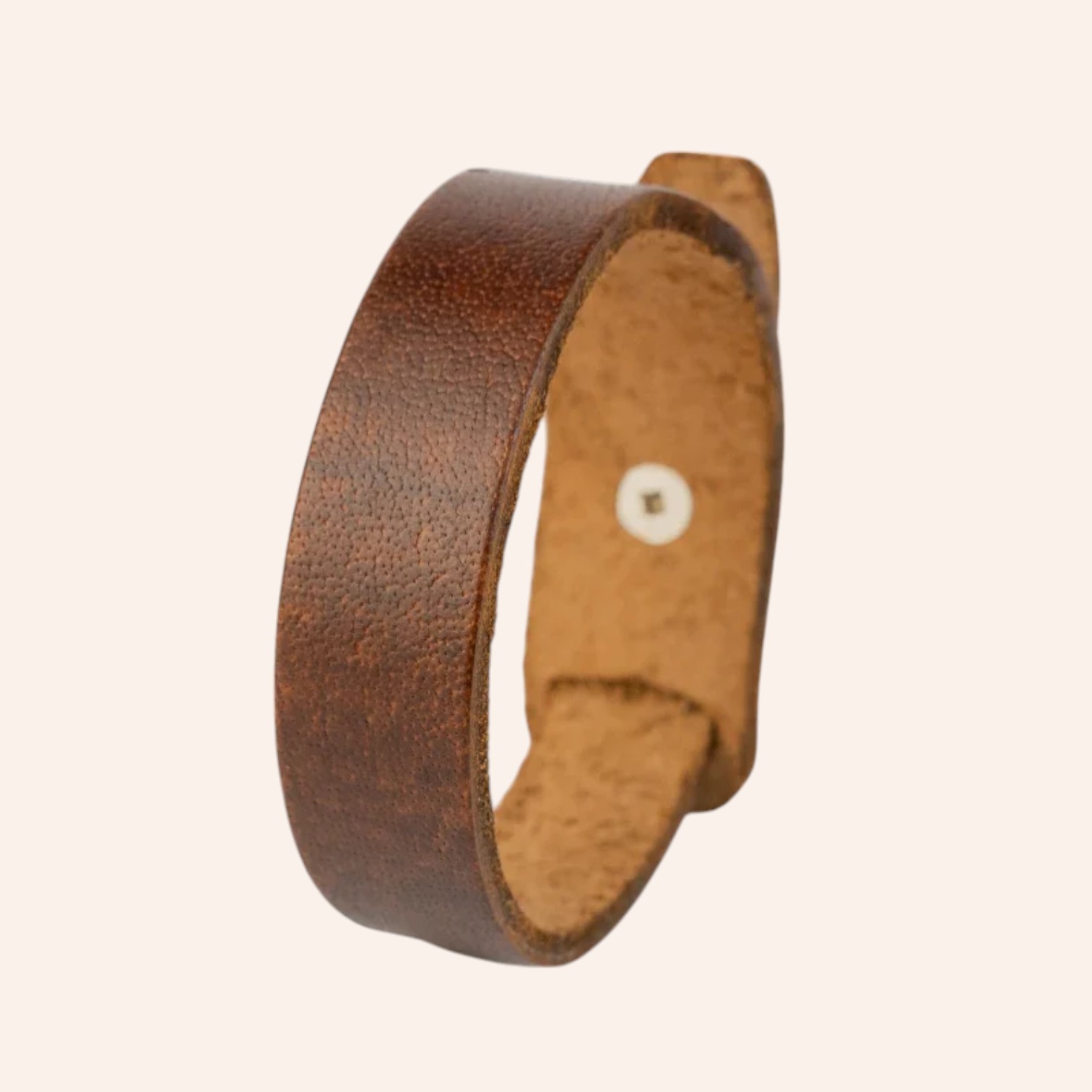 Minimalist Leather Cuff Bracelet with Metal Stud Closure